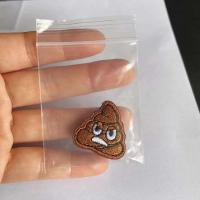 Parche De Bordado Divertido De 2.5x2.5CM ' Angry Poop ' Para Ropa Y Mochilas Con Hebilla Y Parche Adhesivo Fabricante China - details 4
