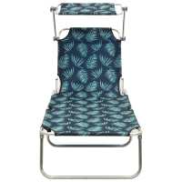 vidaXL Tumbona plegable con capota acero y tela Gris, Taupé, Azul Sillas de Exterior Ideal para jardín, playa, piscina, terraza Tumbona Piscina Tumbonas Playa Tumbonas Jardín Exterior - details 2