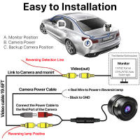 Cámara De Visión Trasera Para Coche Con Visión Nocturna Y Alarma De Parkingsistema De Monitorización Para Automóviles HD Video Impermeable Con Lente De Vidrio - details 5