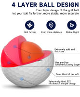 Bolas De Golf Caiton pro 4 Capas DuPont Surlyn Mejora 30 Yardas Rendimiento De Torneo Sensación Grande (12/6/3 Pack) - details 3