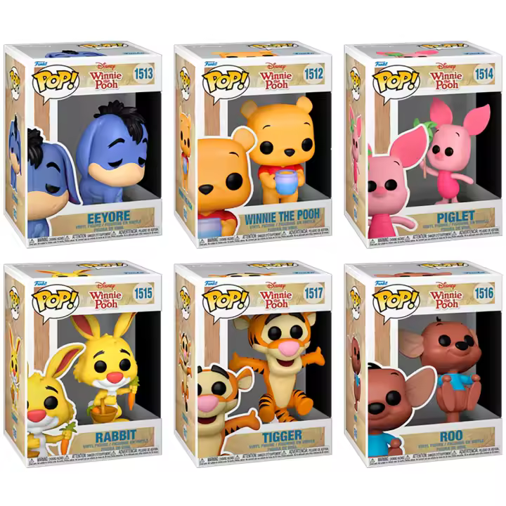 Funko Pack 6 Funko Winnie the Poo Piglet Rabbit Tigger 1512 1513 1514 1515 1516 1517 Disney Funko Pop Figura - 1