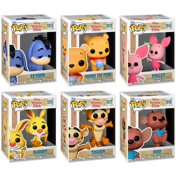 Funko Pack 6 Funko Winnie the Poo Piglet Rabbit Tigger 1512 1513 1514 1515 1516 1517 Disney Funko Pop Figura - 1