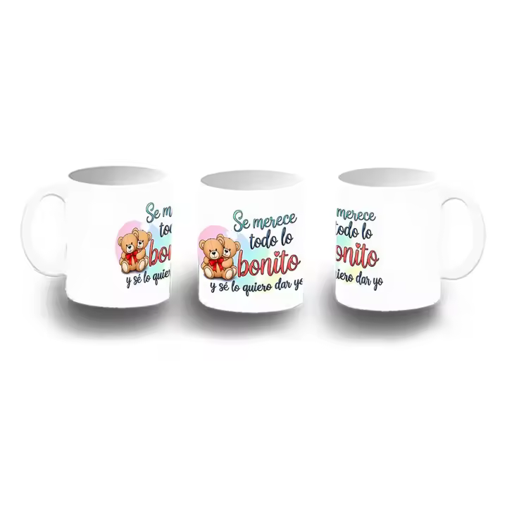 MERCHANDMANIA Taza color frase bonita amor lindo ositos regalo san valentin color mug - 1