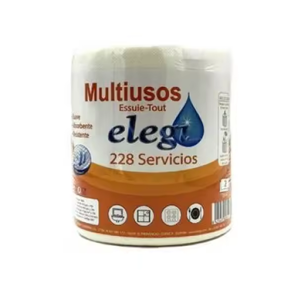UD - Papel Cocina Pack 6 Rollos Bobina – Toallas de Cocina Silve, Mecha Laminado Gofrado Doble Capa, 228 Servicios - 1