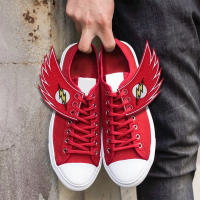 1 Par De Alas De Zapato Rojo Para DIY Decoraciones De Punta De Tela Bordadas Para Zapatillas Y Cordones Regalo De Año Nuevo Estilo Punk - details 0