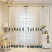 Cortina De Tules Bordadas Estilo Europeo Para Sala De Estar Y Dormitorio Sencilla Translúcida De Poliéster 100% Lujo Exquisito - details 1