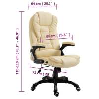 vidaXL Silla de oficina de cuero sintético color crema - details 7