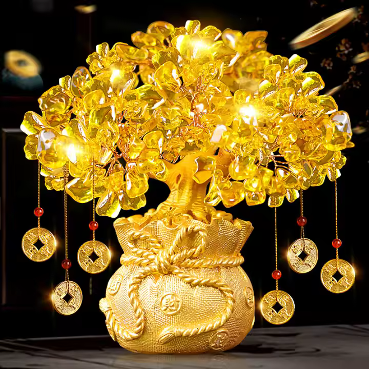 Árbol De La Fortuna Chino Feng Shui Decoración Bonsái Estilo Para La Suerte Y Riqueza Regalos De Feng Shui Figura Moderna De Resina - 1