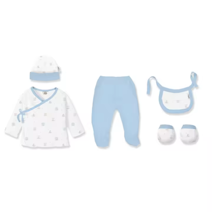 Interbaby set de 5 piezas para recién nacidos de bambú estampado de osos - 1