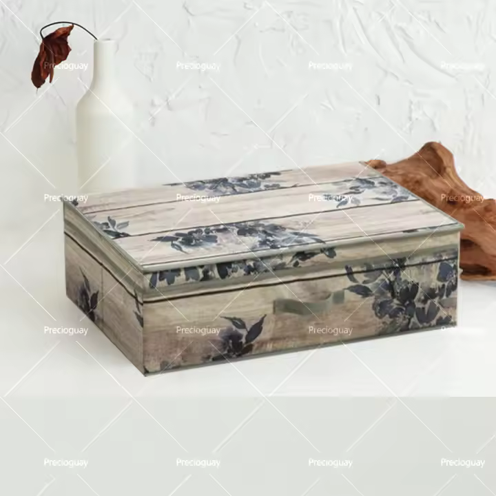 Cesta de almacenamiento a prueba de humedad, caja de almacenamiento cubierta retro, cesta de caja de almacenamiento para el hogar Yiran - 1