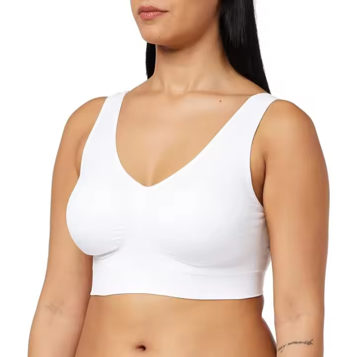 Selene Sujetador Louise Blanco Sin Costuras con Relleno Realza el Pecho Estiliza Contorno Sin Aros. - 1