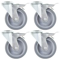 vidaXL Ruedas Giratorias Agujero Pasador y Frenos Dobles 100mm Almacén Útil Cantidad 4 unidades,  8 unidades,  12 unidades y mas - details 0