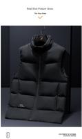 Chaqueta De down Para Hombre Talla Grande Invierno Abrigo Casual Con Capucha Cremallera Y Bolsillos Sin Mangas Aislada Y Gruesa - details 7