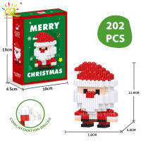 HUIQIBAO Bloques De Construcción Micro De Navidad Con Modelo De Santa Claus Y Payaso De Nieve Regalos De Navidad Para Niños Juguetes Educativos De Bloques Auto-Lock De Plástico ABS - details 1