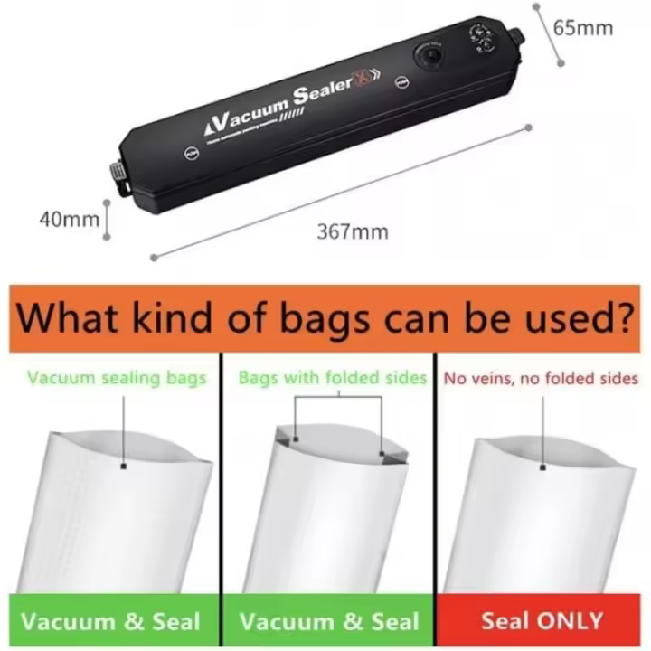 2025 Máquina de sellado doméstico, sellado automático de plástico al vacío, cocción en seco y húmedo, máquina de envasado al vacío de frescura, mini portátil, adecuado para una variedad de almacenamiento de alimentos al vacío - 1