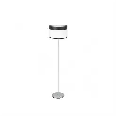 Lámpara de Pie Cloe FABRILAMP Cromo/Blanca-Madera Negra 162x40x40 Cm - 1