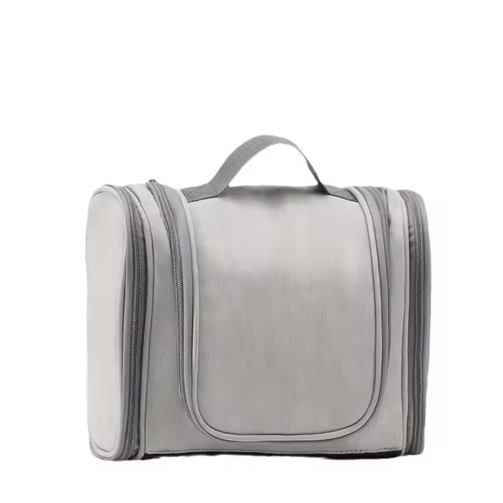 Neceser grande de piel sintética para hombre y mujer, impermeable, multicapa, con gancho de viaje - 1
