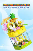 SpongeBob Patrick Star Bloques De Construcción DIY Casa De Piña Y Fresa Con Luz Decoración De Escritorio Juguetes Para Niños - details 2