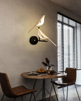 Lámpara De Pared LED Toque Magpie Bird Rotación 360° Para Sofá Cama Interior Iluminación De Interiores Metal Dorado Plata - details 12