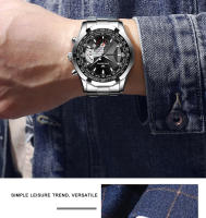 Reloj De Lujo Para Hombre FNGEEN Con Correa De Acero Inoxidable Resistente Al Agua Calendario Quartzo Reloj Hombre S001 - details 3