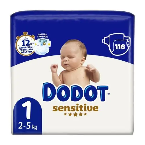 Dodot Sensitive Talla 1 (2-5 kg) Caja de 116 pañales - 1