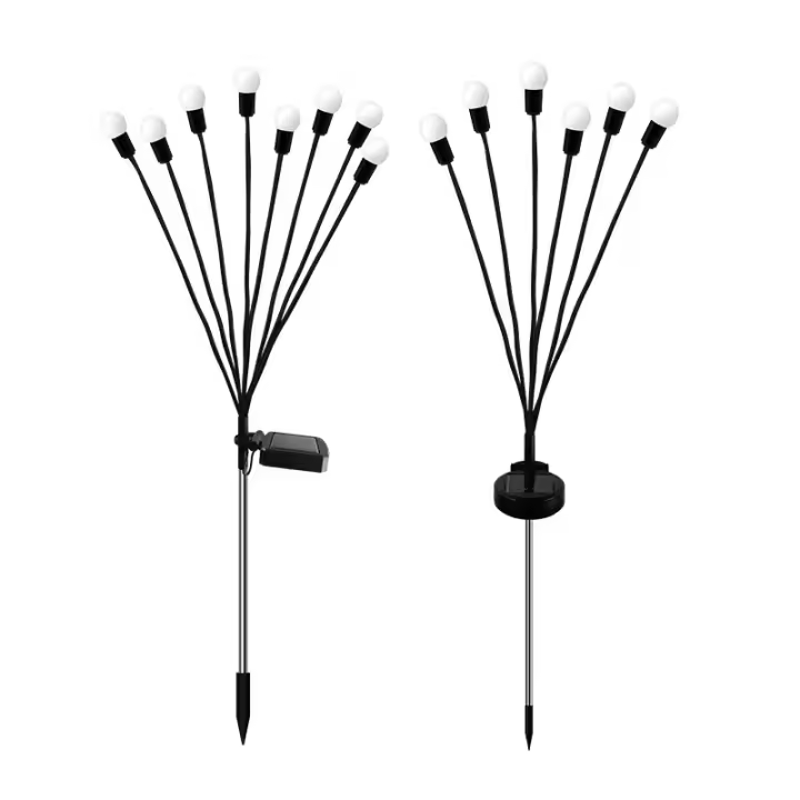 4 luces solares de luciérnaga, 10 luces LED solares de luciérnaga para exteriores, luces solares de jardín IP65 impermeables, impermeables, adecuadas para jardín, pasarela, balcón - 1