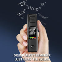 Alcoholímetro profesional recargable portátil, probador de Alcohol de respiración, luz y sonido preciso con pantalla LCD, indicador de 3 colores - details 5