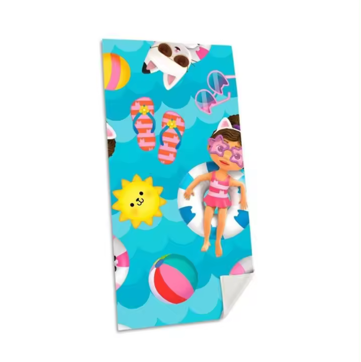 Toalla de Playa y Baño 100% Algodón, 27.5" x 55", 300gsm, con Divertidos Diseños de Dibujos Animados - 1