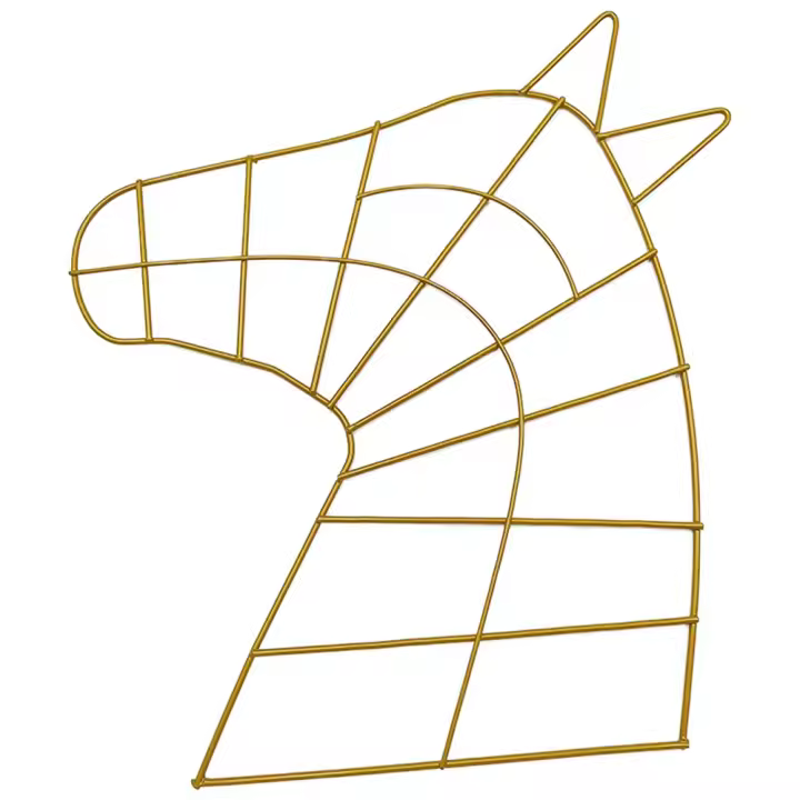 Marco De Hilo Para Corona De Hierro Fundido Forma De Cabeza De Caballo Para DIY Decoración De Navidad Y Fiesta Del Año Nuevo - 1