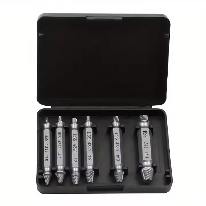 Juego De Extraedores De Tornillos Dañados Herramienta Doble Para Remoción De Tornillos Rotos Y Estriados Fácil Salida Desmontaje De Estudios Y Dientes Demolición Remover - 1
