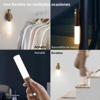 Lámpara De Pared LED Recargable Con Sensor De Movimiento Inteligente Para Pasillo Dormitorio Escaleras Baño Armarios Decoración Luz Nocturna Portátil Magnética - details 3