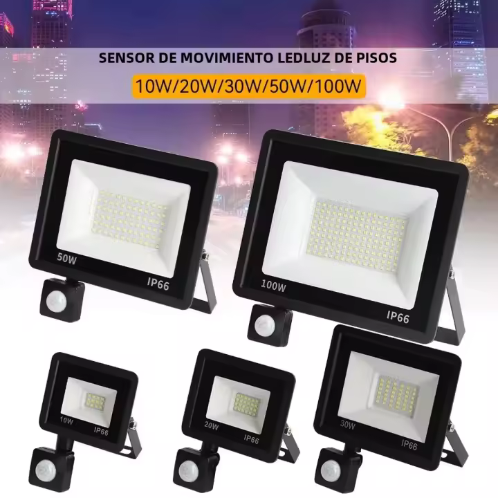 Lámpara De Inundación LED Con Sensor De Movimiento PIR Luz Blanca IP66 Impermeable Para Exterior Iluminación De Jardín 10W 20W 30W 50W 100W - 1