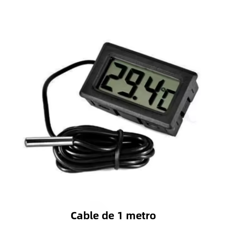Mini Termómetro Digital LCD Con Sensor De Humedad Y Temperatura Para El Hogar Medidor De Temperatura Y Humedad Con Cable De 1m-5m - 1