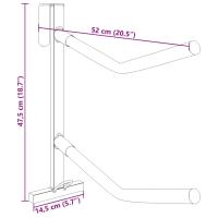 vidaXL Soporte montura 2 brazos portátil con gancho brida hierro negro - details 7