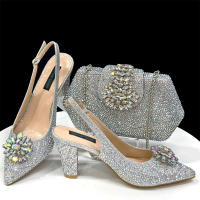 Sandalias De Fiesta Verdes Con Zapatos De Tacón Alto Y Bolso De Venus Chan Estilo INS Punta Redonda Brillante Elegantes Para Mujer - details 7