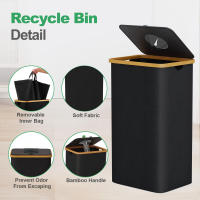 Caja De Reciclaje De 600D Oxford Para Botellas Almacenamiento De Botellas Cesta De Lavandería Contenedor De Basura Interior - details 0