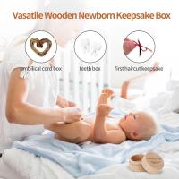Caja De Recuerdos Para Cordón Umbilical De Madera Grabada Caja De Memoria Para El Primero Corte Del Cabello De Bebé Unisex - details 3