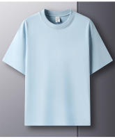 Camiseta De Algodón 100% Para Hombre Manga Corta Cuello Redondo Casual De Verano Tallas Grandes Color Sólido Transpirable Top Para Mujer - details 6