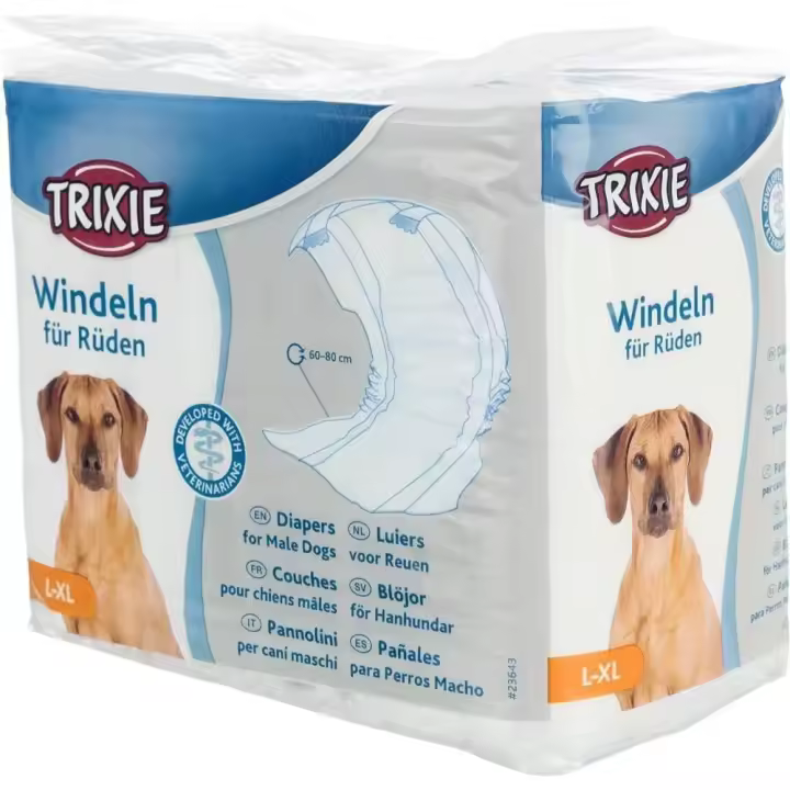 Trixie pañales para perros macho  Talla L–XL: 60–80 cm, 12 uds - 1