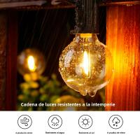 Luz De Cadena G40 Exterior Bombilla LED De Vidrio Ambarino Dimmer IP44 Impermeable Decoración Para Patio De Casa Garland De Luz Faeira Conectable - details 0