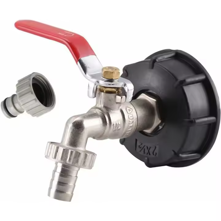 Adaptador IBC de Tanque IBC de 1000L con Rosca S60X6 y Grifo de Jardín - 1