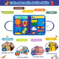Juguete Educativo Sensorial Montessori Para Niños Pequeños Tablero Ocupado Fomenta Los Desarrollo De Las Habilidades Motoras Finas Juguete De Viaje Regalo Educativo - details 2