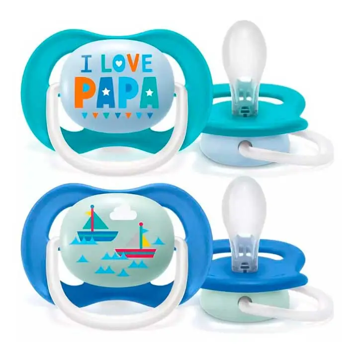 Avent 2 Chupetes Decorados I Love Papa/Velero  6-18M Niño Scf080/03 - 1