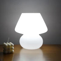 Lámpara De Mesa Pequeña Y Exquisita Con Decoración De Hongos Diseñadora Italiana Vintage Luz Ambiental Para Dormitorio Lámpara De Vidrio Para Escritorio Y Bajera - details 4