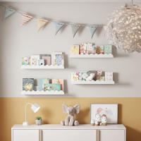 Estante Flotante De Madera Blanca Con Ondas Para Dormitorio Organizador De Juguetes Y Libros Decoración De Pared Para Niño Y Adulto Estilo Moderno Montado En La Pared - details 4