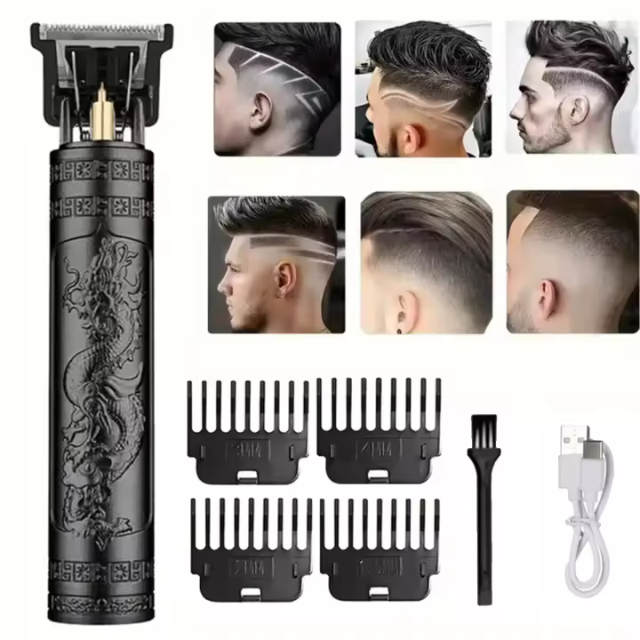 T9 Afeitadora Eléctrica USB Para Hombres Recortadora De Pelo Recargable Trimmer De Barba Barbería Corte Rápido Tiempo De Uso 45 Mins - 1