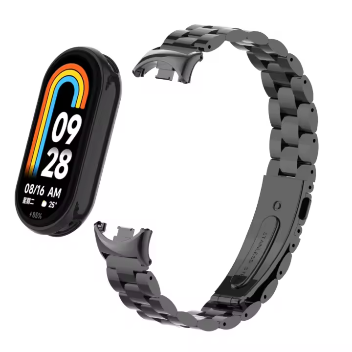 Correa De Metal Para Xiaomi Mi Band 8 Pulsera De Reemplazo De Acero Inoxidable Accesorios Para Reloj Inteligente Xiaomi Mi Band 8 Con Hebilla De Cierre - 1