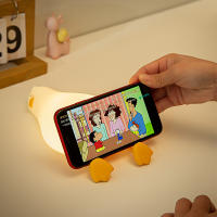 Lampara Nocturna De Silicona Pato Acostado Color Amarillo 3 Niveles Luz Táctil Para Mesa De Noche Decoración Kawaii Para Habitación De Niños - details 4