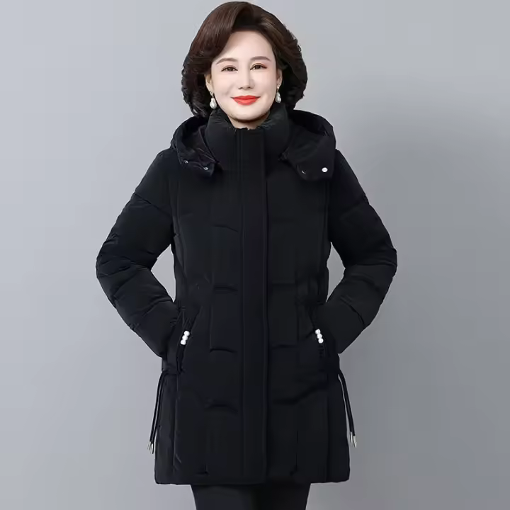 Abrigo De Invierno Para Mujer Con Capucha Acolchado Y Bolsillos Cremallera Cierre De Cremallera Material De Algodón Y Poliéster Estilo Casual - 1