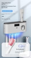 Set De Organizador Para Baño Con Soporte De Dientes Eléctricos Y Desinfección UV Secado Montaje En Pared Incluye Pasta De Dientes - details 14